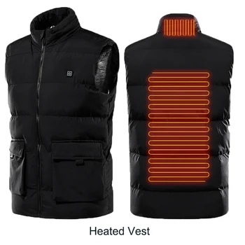 Куртка с подогревом, заряжаемая через USB, Жилет с подогревом для подростков, мужская одежда с подогревом, контроль температуры, жилет с подогревом на открытом воздухе, теплый топ