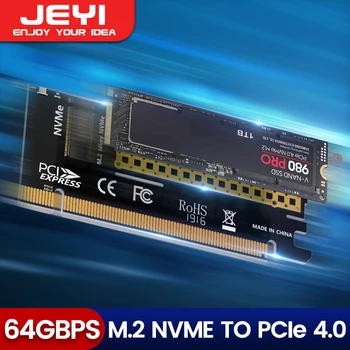 Адаптер JEYI M.2 NVME для PCIe 4.0 x16, карта расширения M.2 NVMe SSD для PCI-e 4.0, поддерживает твердотельные накопители 2280/60/42/30