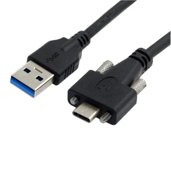 Ellenbogen typ-C zu USB 3,0 lade daten kabel mit doppel schrauben zu fixieren lock panel usb3.1