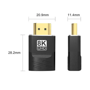 8K-Совместимый адаптер 2.1 Удлинитель для мужчин и женщин, Совместимый с HDR-видео 8K 60Hz 4K 120Hz 48Gbps для ТВ-проектора