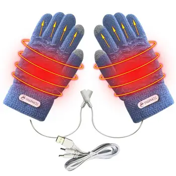 Зимние перчатки для верховой езды с подогревом, USB Зарядка, Теплые перчатки для рук, Активный отдых, Ветрозащитная Варежка, Портативная Грелка для рук