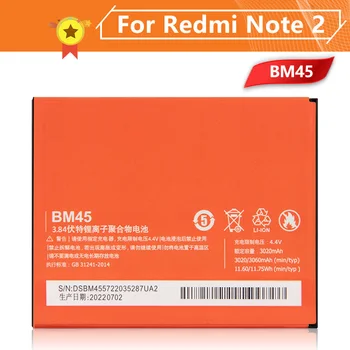 BM45 Аккумулятор для телефона Redmi Note 2 Redmi Nota2 Redrice Note2 3060 мАч BM45 Сменный аккумулятор + инструмент
