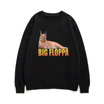 Новая толстовка Big Floppa в стиле хип-хоп, Рок,панк, Готический Кот, Мужская И женская Обычная уличная одежда, Мужской пуловер, Мужские хлопковые толстовки Европейского размера