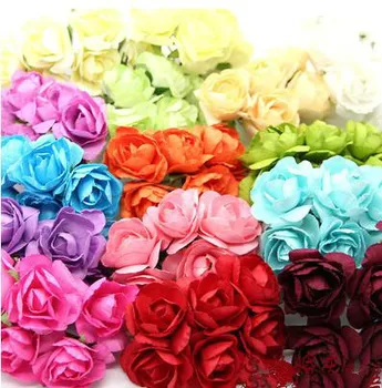 17 цветов на выбор!! 144 пучка = 864 шт. миниатюрная бумажная роза, принадлежности для рукоделия, для вырезок, изготовления открыток (бесплатная доставка)