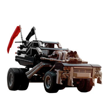 Gobricks MOC Gigahors Mad Max Модель Автомобиля Строительный Блок Черный Перехватчик Колесница Кирпич Развивающая Игрушка Для Детского Подарка