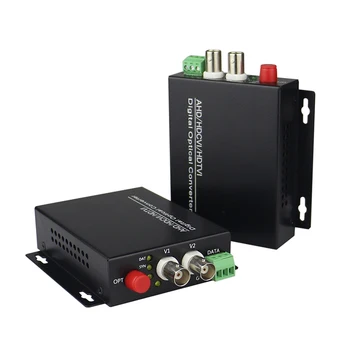 HD AHD CVI/TVI 720P 960P 2CH Волоконно-оптический преобразователь цифрового видео в BNC волоконно-оптический передатчик и приемник для системы видеонаблюдения