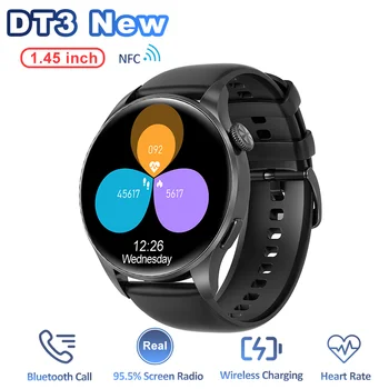 DT3 Новые Смарт-часы Для Мужчин Bluetooth Вызов Беспроводная Зарядка Smartwatch 1,45 Дюймов 412*412 HD Экран 500 + Циферблаты Бесплатная Доставка