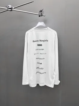 MM6 Majella/весенне-осенняя новинка, свободная футболка с круглым вырезом и буквенным принтом sweet wind для мужчин и женщин, футболка с длинными рукавами