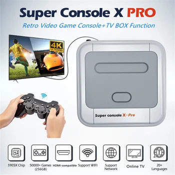 Супер Консоль X 95000 + Игр Ретро ТВ Коробка Видео Игровой Плеер Для PSP/PS1/N64 Pro S905X WiFi 4K HDMI-Совместимый Эмулятор 80 +