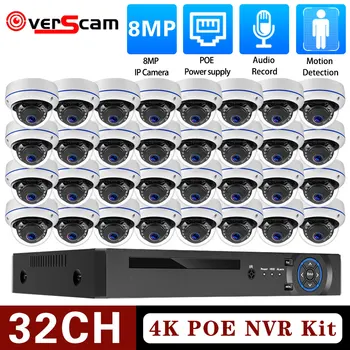 32-Канальный 4K NVR Комплект 8MP POE CCTV Камера Комплект системы Безопасности 32CH XMEYE APP POE IP Камера Комплект Системы Видеонаблюдения H.265