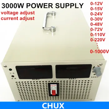 CHUX 3000 Вт 0-12 В 15 В 24 В 48 В 72 В 110 В Регулируемый Импульсный Источник питания переменного тока в постоянный для светодиодного освещения, Лабораторный Испытательный источник питания