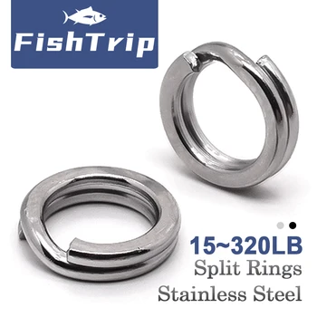 Разъемные кольца для рыбалки FishTrip 50 ~ 200 шт. Из нержавеющей стали, Сверхмощный Крючок для морской приманки, Рыболовный разъем, Клеммные снасти