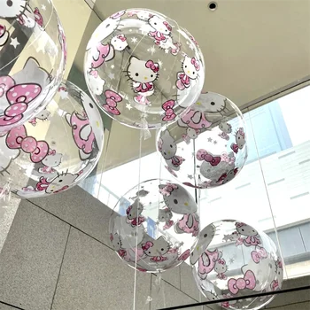10шт Воздушных шаров Kawaii Sanrio Hello Kitty с милым мультяшным прозрачным воздушным шаром, детская игрушка, украшение для вечеринки по случаю дня рождения, Домашний декор, подарки для детей