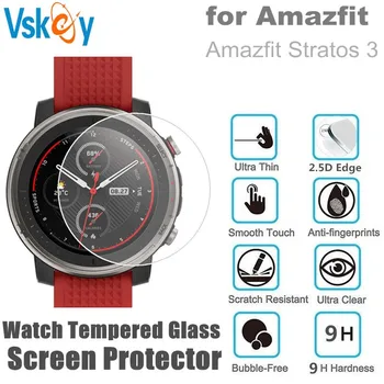 VSKEY 10ШТ Защитная пленка для Экрана Смарт-часов Amazfit Stratos 3 с Защитой От Царапин Из Круглого Закаленного Стекла Защитная Пленка