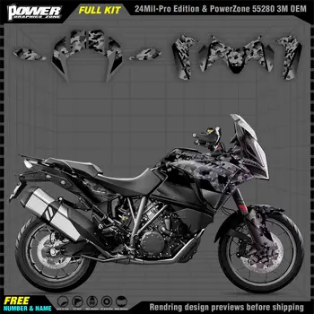 PowerZone for Custom Team Графические фоны, переводные картинки, Набор наклеек для мотоцикла KTM 17-20 ADV1290 R S 005
