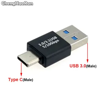 ChengHaoRan 1 шт. Тип-C USB C Штекер-адаптер USB 3,0 Кабель для Зарядки, Синхронизации данных, USB 3,1 Конвертер для Xiaomi Huawei