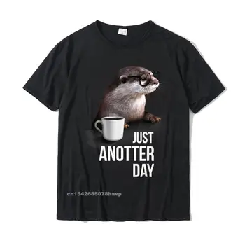 Забавная футболка с выдрой - Just Anotter Day For Otter Lover, Прикольные Мужские Футболки, Хлопковые Топы, Повседневная футболка
