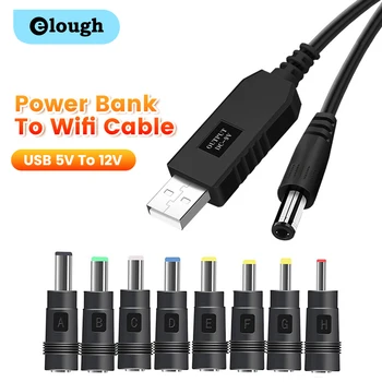 Elough Wi-Fi к Разъему кабеля Powerbank DC от 5 В до 12 В USB-кабель Повышающий Преобразователь, Повышающий Шнур для Wi-Fi Маршрутизатора, Модема, Вентилятора, Динамика