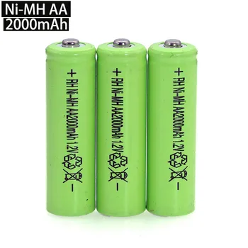 1,2 В AA Ni-MH аккумулятор 2000 мАч 1,2 В Аккумуляторная батарея высокой емкости для камеры/Микрофона/мыши/игрушек