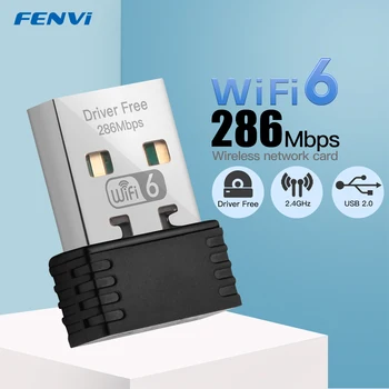 WIFI 6 USB-ключ AX286 2,4 ГГц Mini USB WiFi Card Adapter Беспроводной Сетевой приемник Для ПК/Ноутбука Для Windows7/10/11 Без драйверов