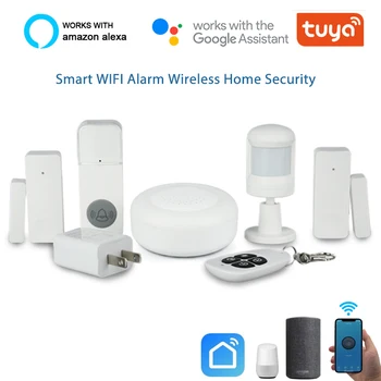 HIMOJO Tuya Smart WiFi Домашняя Охранная сигнализация Шлюз и стробоскоп Sirene arbeit mit Alexa Google Home IFTTT Голосовое управление