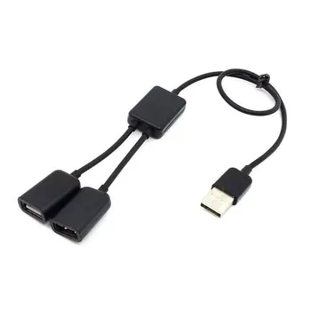 Jimier Черный USB 2,0 С двумя Портами Концентратор Кабельная Шина питания Для Ноутбука Mac book Notebook PC & Mouse & Flash Disk