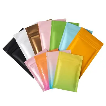 Ювелирная сумка с застежкой-молнией, Креативная Алюминиевая фольга, Матовая Однотонная сумка для Конфет, Радужный цвет, Запечатанный Карман для Дома