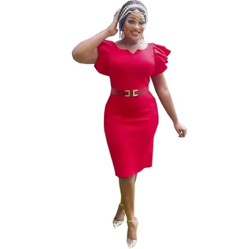 2023 Летнее Сексуальное Африканское Женское платье из полиэстера с коротким рукавом, красное Синее Зеленое Розовое Платье длиной до колен, африканские платья Дашики для женщин