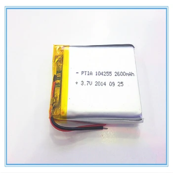 Бесплатная доставка 3,7 В литий-полимерный аккумулятор 2600 мАч 104255 мобильный источник питания планшет GPS навигатор