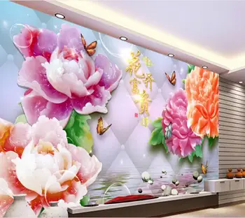 3d обои фотообои на заказ цветок пиона водные камни фон 3d настенные фрески обои для домашнего декора гостиной