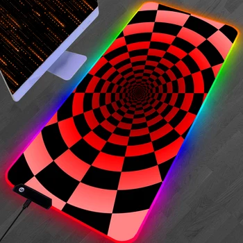 RGB Коврик для мыши светодиодный Игровой 3D Вихревой Офисные Аксессуары Классный настольный коврик Playmat Светящиеся Компьютерные Офисные игровые коврики для ноутбуков Коврик для мыши