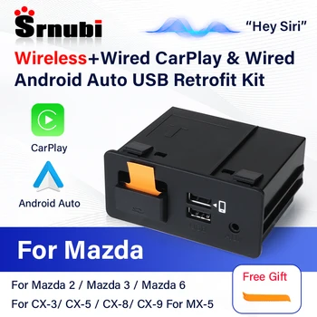 Srnubi для Дооснащения Mazda 2 Mazda 3 Mazda 6 CX30 CX5 CX8 CX9 MX5 Miata TK78669U0C Комплект Apple CarPlay Android Авто USB Адаптер Концентратор