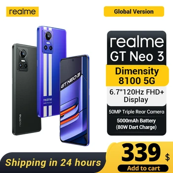 Глобальная версия Realme GT NEO 3-5 Г с яркостью 8100 6,72 