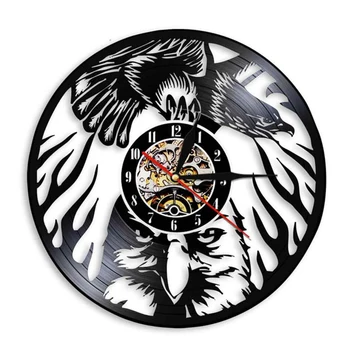 Парящий Белоголовый орел Настенные часы Животные Настенное искусство Хищная птица Достоинство Орла в небе Орел Птица Винтажная виниловая пластинка Настенные часы