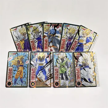 9 шт./компл. Карты Dragon Ball DIY Silver Super Saiyan Goku Vegeta Frieza Коллекция игровых карточек