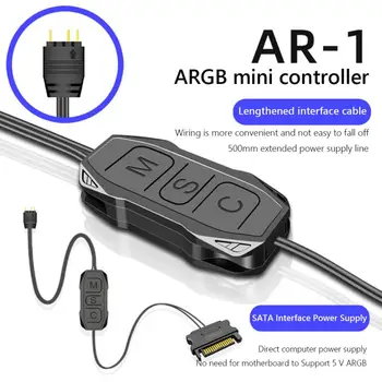 Контроллер ARGB Удлиненный кабель Широкая мини Совместимость Источник питания 5V 3 Pin To SATA Мини контроллер RGB