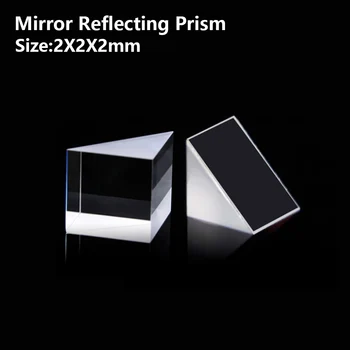 Зеркальная Отражающая призма Равнобедренный прямоугольный оптический стеклянный датчик угла обзора призма, Отражающая наклон 90 ° 2x2x2 мм