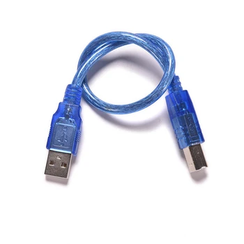 Струйный высококачественный 1 шт 30 см высокоскоростной синий USB 2.0 A от мужчины к мужчине B Кабель для передачи данных для принтера Шнур