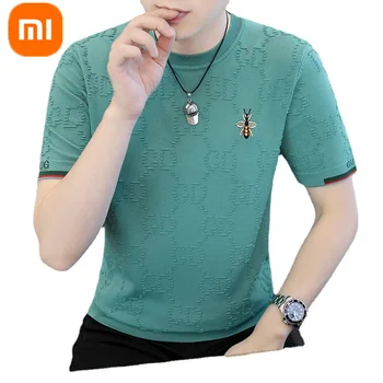 2023 Xiaomi YOUPIN Ice Silk, высокоэластичная трикотажная футболка Для мужчин, приятная для кожи, с вышивкой пчелы, с короткими рукавами