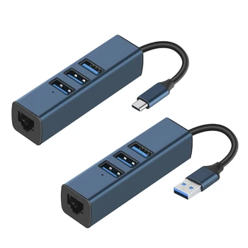 USB TypeC Ethernet от USB до RJ45 Концентратор 100 М Ethernet Адаптер Карта с USB3.0 2,0 Драйвер концентратора Бесплатная Для ноутбука Прямая Доставка