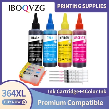 Комплект чернил для заправки IBOQVZG для HP 364 XL, многоразовый чернильный картридж для HP B110e B111a B109a B109d B109f B109n B209a, красящие чернила для принтера