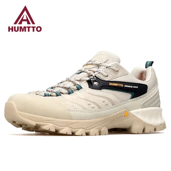 Женские Альпинистские треккинговые кроссовки HUMTTO из натуральной кожи, роскошные дизайнерские спортивные походные ботинки, Безопасная женская обувь для работы на открытом воздухе