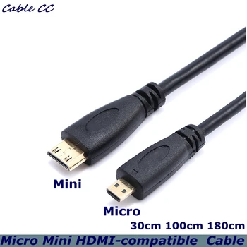 Кабель высочайшего качества 1080p 3D Micro HDMI-совместимый с Mini HDMI-совместимым кабелем для проектора GoPro Sony для общего пользования 0,3 М 1,8 М