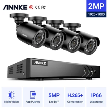 ANNKE 8CH 5в1 5MP Lite DVR HD Система видеонаблюдения H.265 + С 4ШТ Атмосферостойкой Наружной 2-Мегапиксельной камерой Безопасности Home CCTV Kit