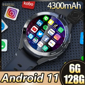 2023 Новый 4300 мАч Большой Аккумулятор 6G RAM 128G Android 11 Z40 4G Чистый Двойной Системный Чип Смарт-часы GPS WiFi 8MP Камера Мужские Умные Часы