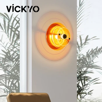 VICKYO Светодиодный настенный светильник, Акриловое современное искусство, Настенное освещение Aurora Для спальни, Прикроватные лампы, Фон для дивана в гостиной
