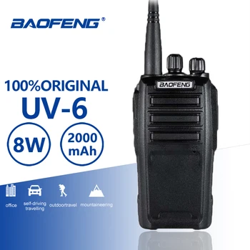 Baofeng UV-6 Портативная рация Новое Поступление, 8 Вт, 128 Каналов, Высокая мощность, Длительный режим ожидания, UHF VHF, Двухдиапазонное двухстороннее радио, Woki Toki CB Radio