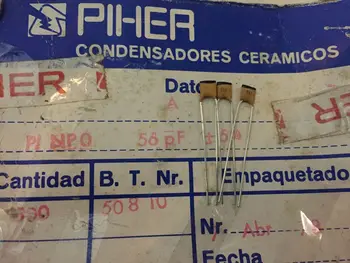 2019 горячая распродажа 20 шт./50 шт. Испания PIHER серебряная пленка высокочастотный керамический конденсатор 500V56PF NP0 5% Полипропилен бесплатная доставка