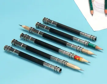 5 шт. Металлический удлинитель для карандашей, держатель для ручек, двусторонний удлинитель для карандашей, пенал