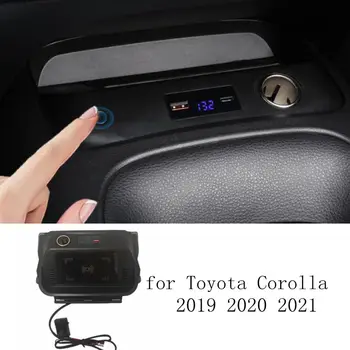 Автомобильное беспроводное зарядное устройство QI для Toyota Corolla 2022 2021 2020 2019 Аксессуары Модификация интерьера 15 Вт Быстрая Зарядная пластина для телефона